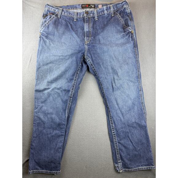 Ariat FR M4 Relaxed Boot Cut Jeans Men 46x32 Blue Flame Resistant Denim Workwear - Picture 1 of 11